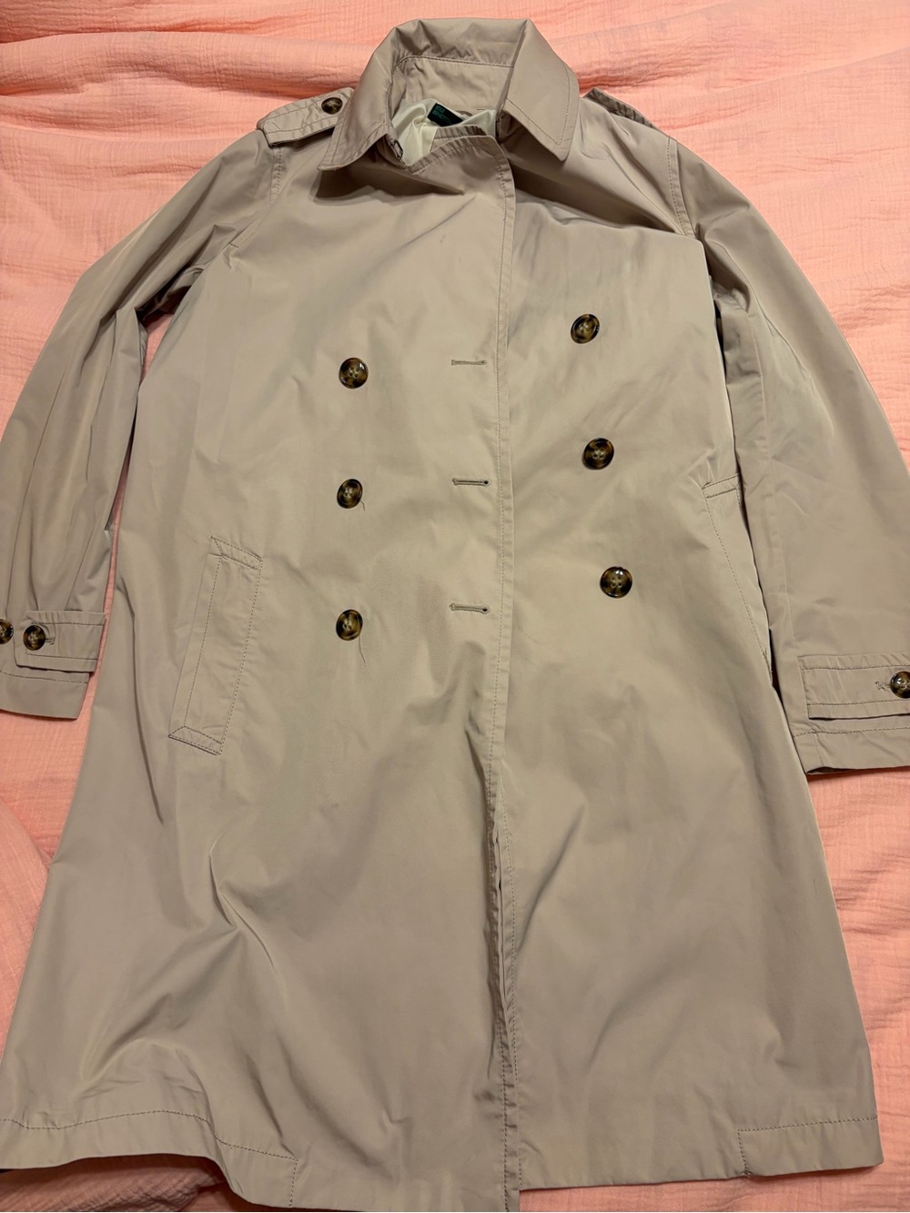 Classic Women’s Double-Breasted Trench Coat - Light Beige